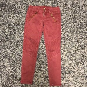 Maroon American Eagle Jeans (skinny crop)
